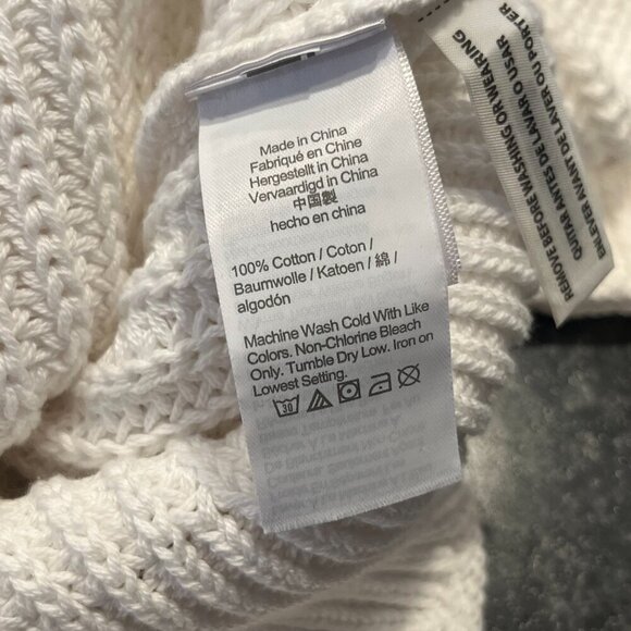 J. CREW Women's Ivory Chunky Knit Relaxed Rollneck Sweater Size XS NEW - Picture 5 of 6